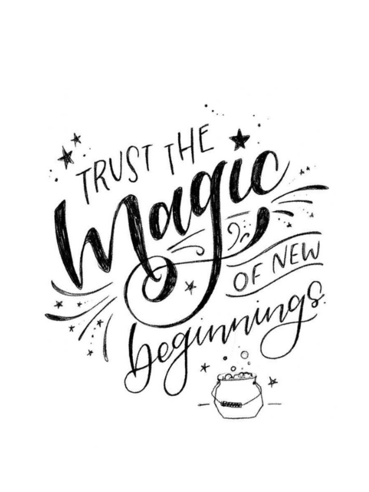Handlettering für Beginner: ‘Trust the magic‘ - ArtNight